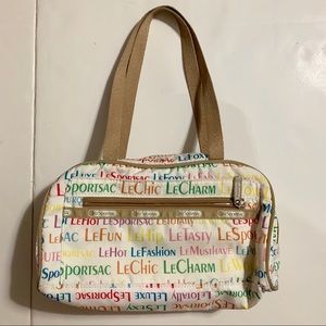 LeSportSac White/ Tan Shoulder Bag
